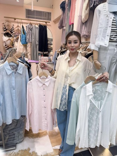 SO60 Sheer Lace back shirt