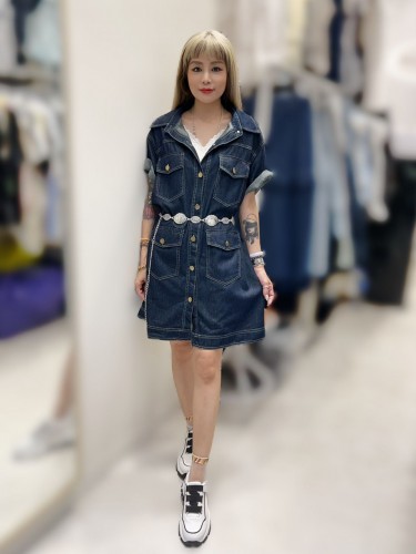 PA171 DENIM 4-POCKETS SHIRT DRESS