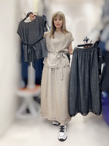 PA178 Top with Lace Hem Skirt Set