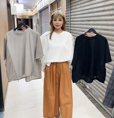 MK152 2 material loose fit top