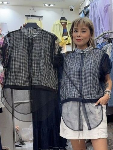  GA87 checks mesh vest