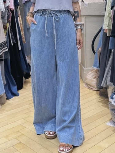 FOH80 Denim Elastic Waist Culottes