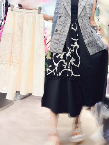 ON38 Ribbon Lace Drawstring Skirt