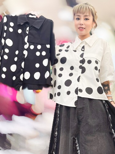 ON46 Boxy Shirt with Big Small Dots