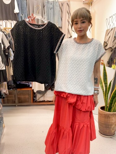 YY200-Zigzag texture with colored Neck trim