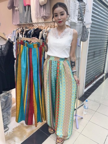 SO 71-Retro Green Printed Culottes