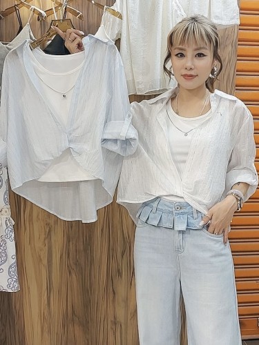 BB79 Pinstripe 2pc Shirt Set