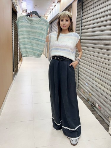 MK160 Capped sleeveless knit top