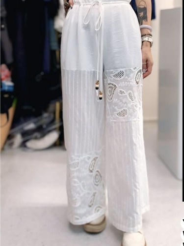 YY238 paisley lace drawstring panst