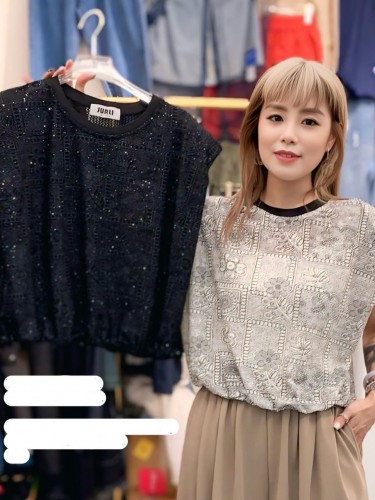 YY220 Florl printed elastic waist top