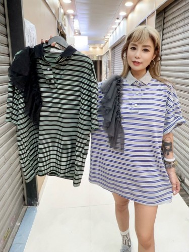 MK142 striped polo tee with mesh 
