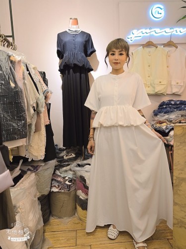 GG55 Peplum Long dress