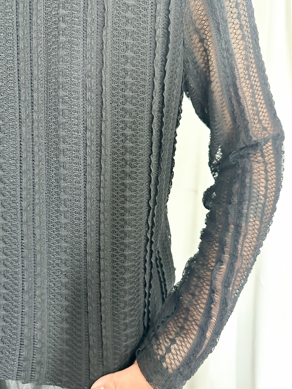 BS512 黑色。 蕾絲花邊衫